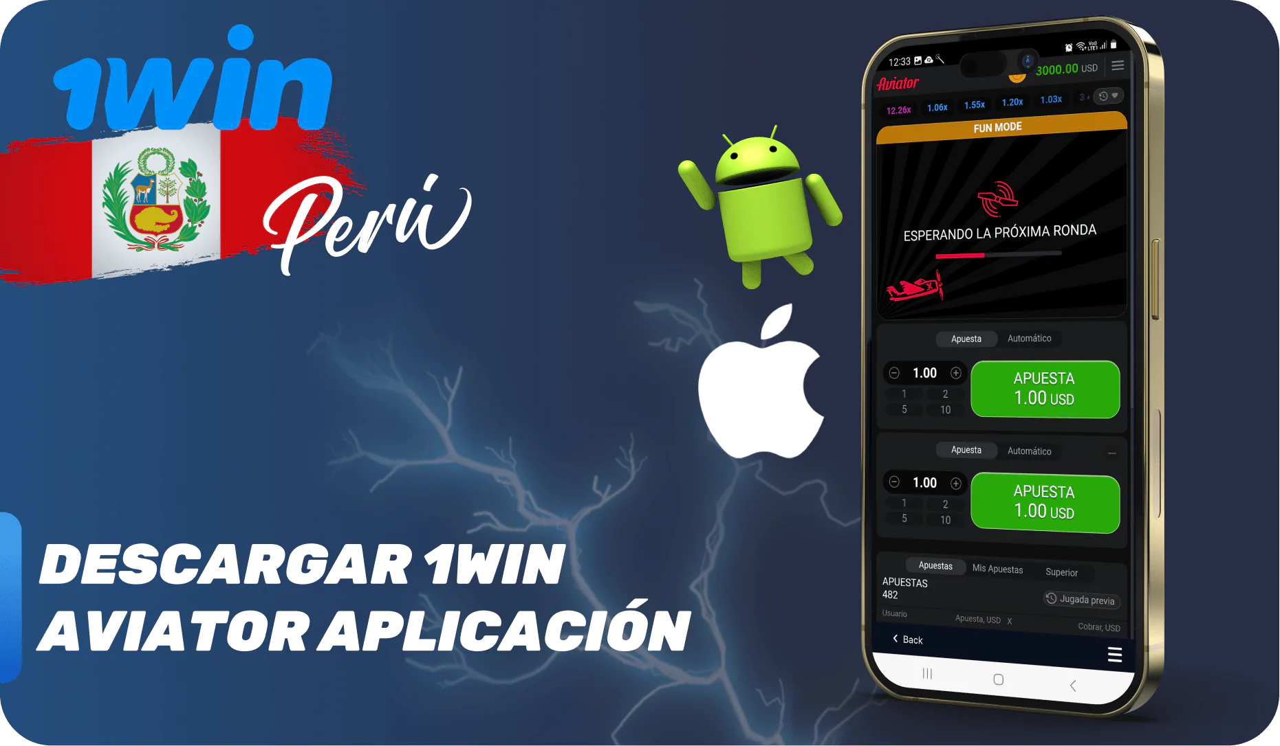 Para jugar Aviator en cualquier lugar, instala la aplicación 1win